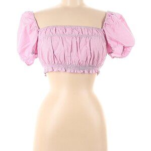 Zara Pink Puff Sleeve Crop Top
